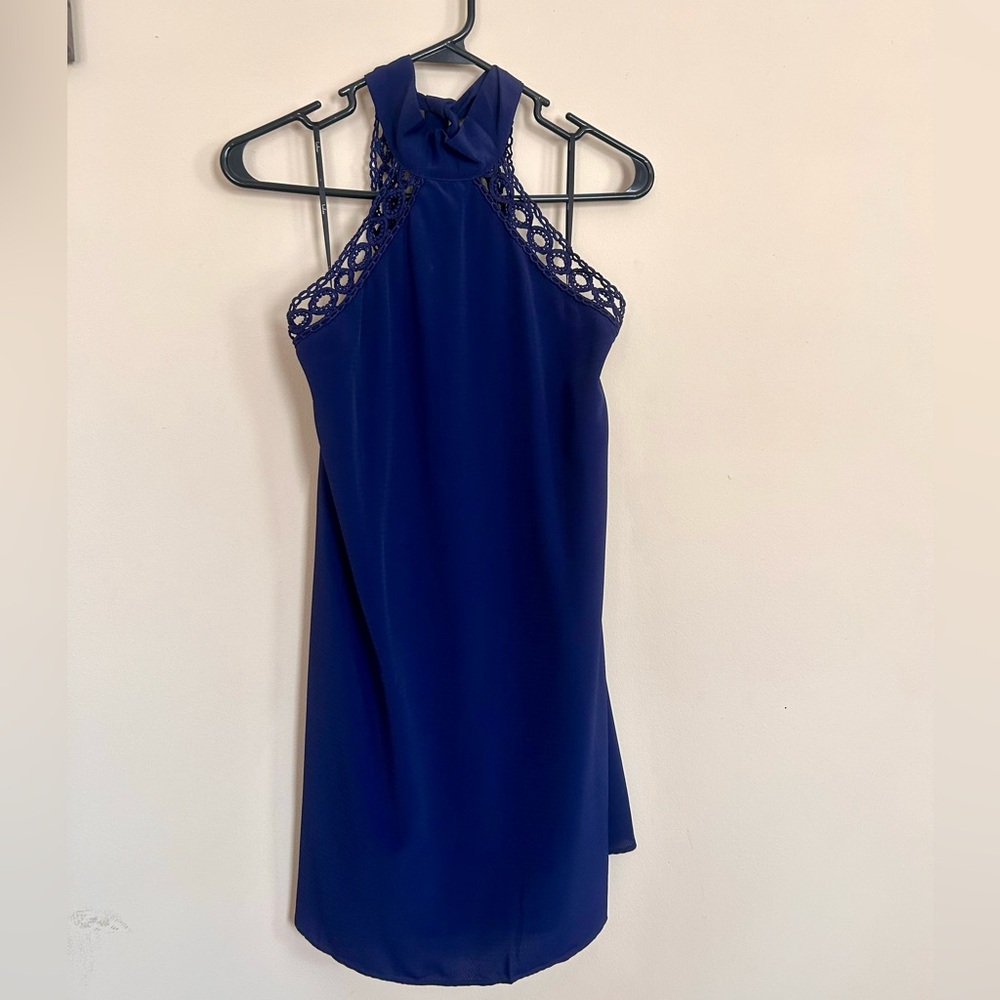 Lulu's Midnight Blue Backless Dress